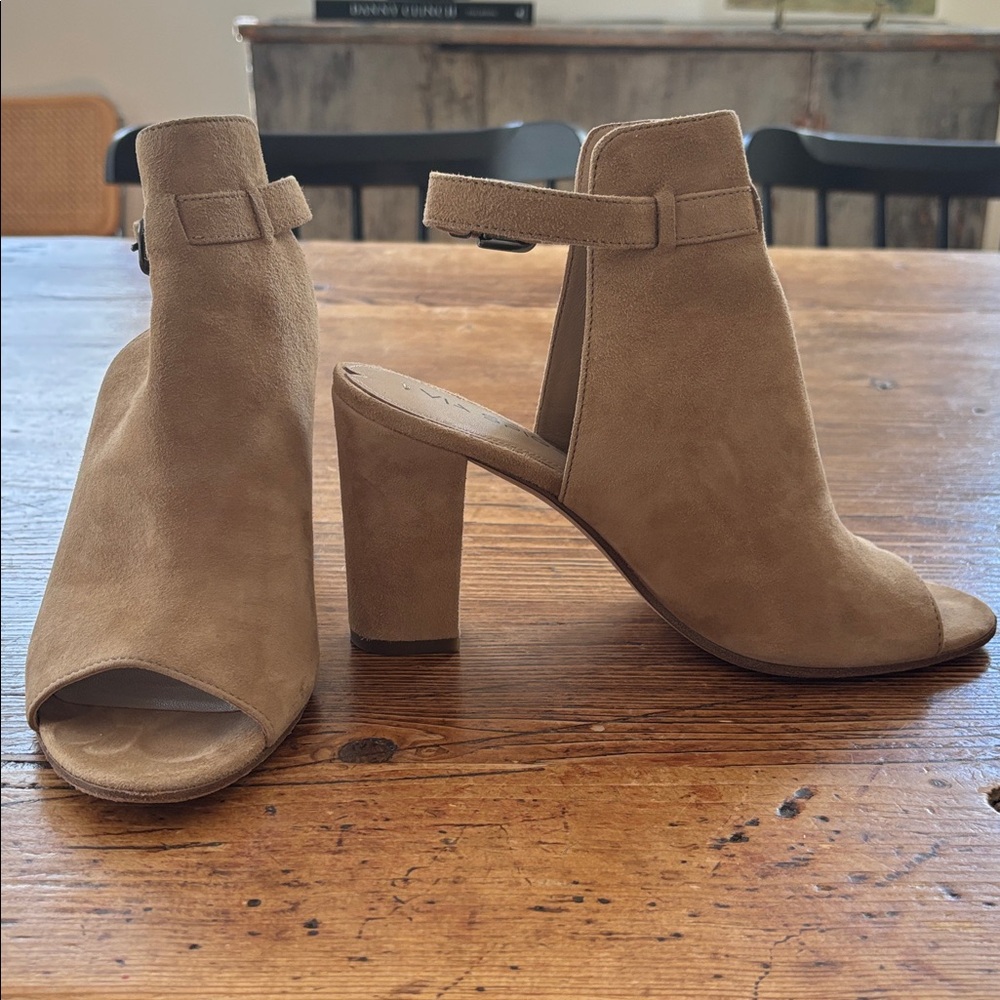 Via Spiga Tan Suede Heeled Boots